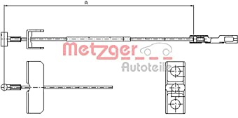 Seilzug Feststellbremse mitte Scheibenbremse METZGER passend für NISSAN PRIMASTAR Bus