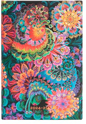 Paperblanks 13-Monatskalender 2025, Mondlicht, Mini, Horizontal, Elastikband-Verschluss