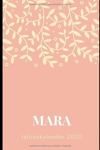 JAHRESPLANER FÜR MARA: Bullet Journal Style-Kalender-personalisiert für den Namen Mara-eine Seite pro Tag-Geschenkidee für Frauen