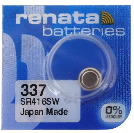 Renata 337 SR416SW SB silver oxide watch battery, 1.55 V, blister pack