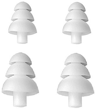 TheTransporterUK - 12 X White Triple Flange Style Noise Isolating Replacement Silicone Earbuds Tips Gels All Small Size