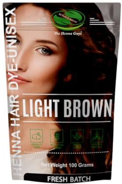 1 Pack Of Light Brown Henna Hair & Beard Color/Dye 100 Grams - Natural Hair Color, Plant-based Hair Dye - The Henna Guys