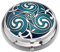 Sea Gems Pillendose mit keltischem Triskele-Motiv blau, 1 Kompartiment, Rund, Geschenktasche, Weihnachten