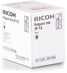 Original Tinte Ricoh JP12 817104 - Premium Drucker-Patrone - Schwarz - 600 ml