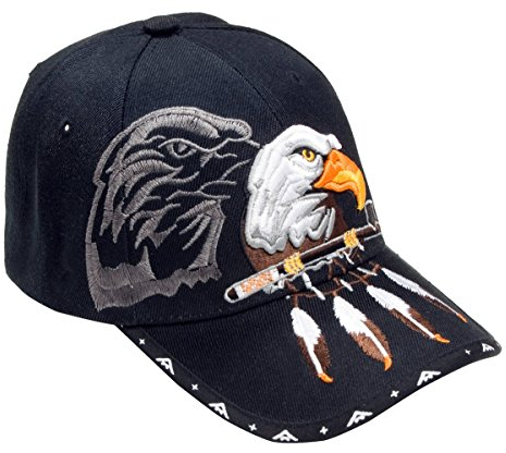 Running Bear Baseballmütze Eagle Adler Adlerkopf mit Stickerei und Schattenstickerei Größe 54-60 für Erwachsene Baseballfans, Unisex-Erwachsene, Schwarz