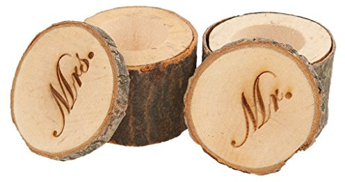 Veewon Mr & Mrs Ring Kasten aus Holz Ehering Organizer Party Favors