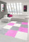Shaggy Teppich Hochflor Langflor Teppich Wohnzimmer Teppich Gemustert in Karo Design Pink Grau Creme Größe 60x110 cm