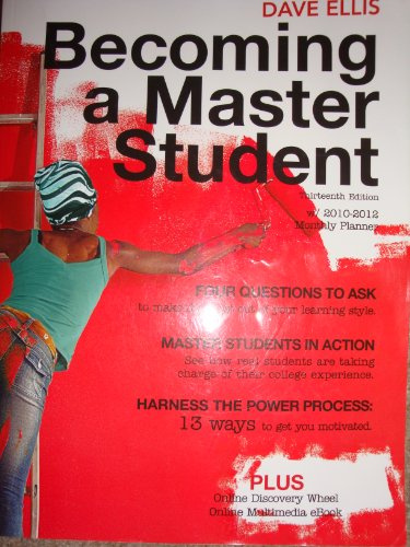 Becoming a Master Student: w/2010-2011 Monthly Planner, 13th edition, by Dave Ellis (2011-05-03)