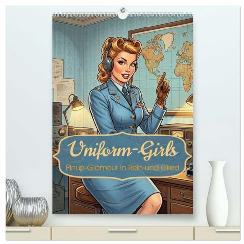 Uniform-Girls (hochwertiger Wandkalender 2027 DIN A2 hoch), Kunstdruck in Hochglanz: Pinup-Glamour in Reih und Glied (CALVENDO Menschen)