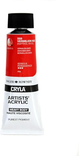 Daler-Rowney Cryla Acrylic 75 ml Vermilion Hue, Professional Artists