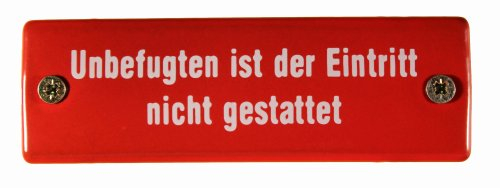 BBV Emaille Schild Unbefugten ist der Eintritt Nicht gestattet 12,5x4 cm wetterfest und lichtecht Emailleschild