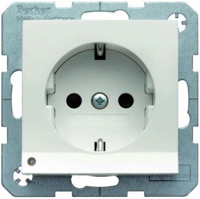 Toma SCHUKO con LED de orientación, S/B, blanco polar, brillo