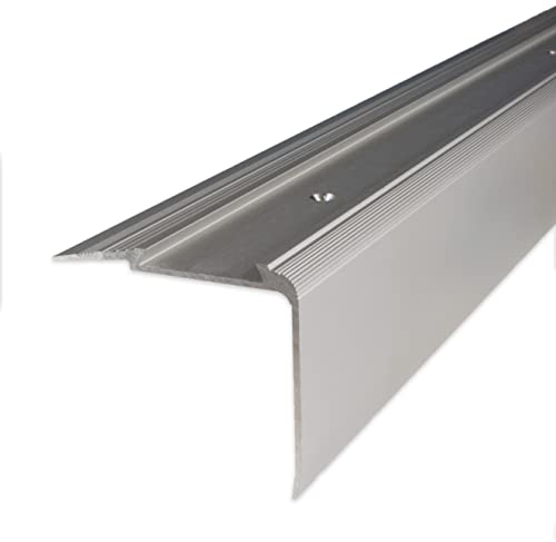 Treppenkantenprofil | Aluminium | Länge 1 m | Winkelprofil | 45 x 58 mm | Kombiwinkel | Silber