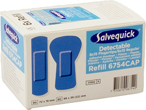 Salvequick Blue Detectable Pflastermix, 6 Refills à 30 St.