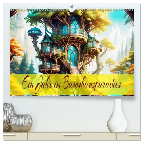 Ein Jahr im Baumhausparadies (hochwertiger Premium Wandkalender 2026 DIN A2 quer), Kunstdruck in Hochglanz: Meisterhaft gestaltete Welt, wo die Natur ... lebendigen Kunstwerk wird. (CALVENDO Natur)
