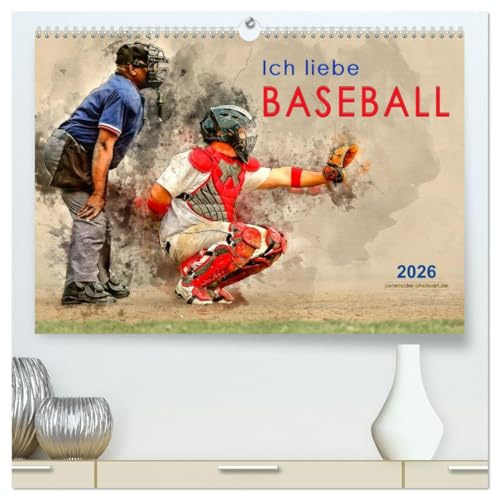 Ich liebe Baseball (hochwertiger Premium Wandkalender 2026 DIN A2 quer), Kunstdruck in Hochglanz: Baseball, Teamsport der Extra-Klasse - ... spektakulären Sportart. (CALVENDO Sport)