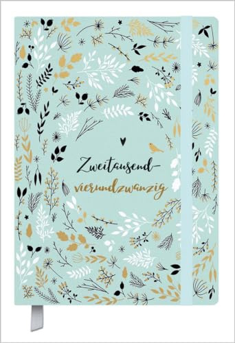 Terminkalender Campus Mint Flowers 18 Monate 2024/2025: Terminplaner 13 x 18,5 cm I Kalendarium von Oktober 2023 bis März 2025 I Platz für Notizen und Lesezeichenband