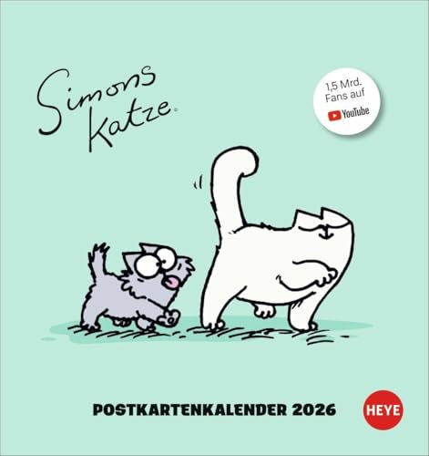 Simons Katze Postkartenkalender 2026: Der Katzen-Kalender für alle Fans von Simon's Cat. Ein Kalender mit Postkarten zum Sammeln und Verschicken mit ... frechen Samtpfote (Postkartenkalender Heye)
