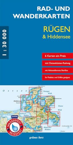 Rad- und Wanderkarten-Set Rügen & Hiddensee: 6 Karten. Maßstab 1:30.000. Wasser- und reißfeste Karten.