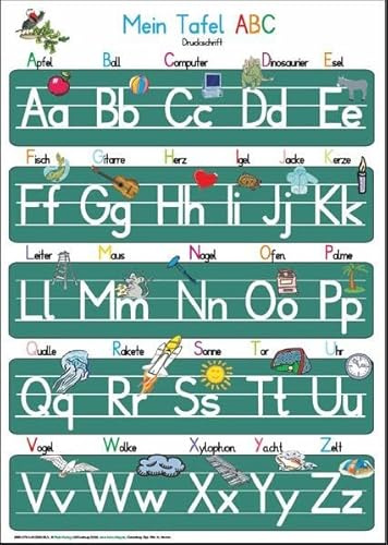 Mein Tafel-ABC in Druckschrift: Lernposter DINA4 laminiert