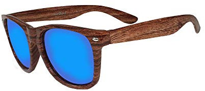iceBoo Sunglasses Vintage Retro Classic Unisex UV400 (Wood Grain Frame (WR5091))