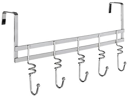 Premier Housewares 509519 Five Hook Over Door Hanger H x W x D: 22 x 45 x 9 cm, Silver