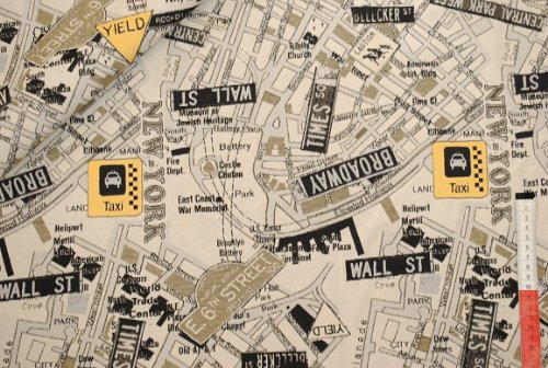 alles-meine.de GmbH 1 m * 1,4 m New York Straßen Stoff Baumwoll - Jacquard Baumwolle