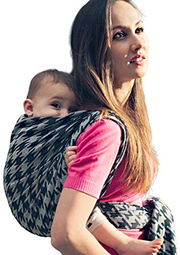 Didymos ttr-564-006 Babytragetuch, Modell Hahnentritt anthrazit, Größe 6, schwarz/weiß
