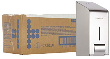 Kimberly-Clark Professional Seifenspender 8973, für Handseife flüssig, 1 L | Seifenspender aus Edelstahl, für Flüssigseife, Wandbefestigung, für Nachfüllflaschen à 1 L, 23,1x10,7x11,5cm