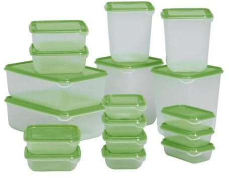 Pruta Dosen – Food Container, Set 17, transparent, grün