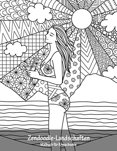 Malbuch mit Zendoodle-Landschaften für Erwachsene 1