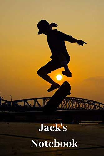 Jack's Notebook: Personalalised Skateboard Cover Notebook | 160 Ruled Pages | 6x9 Journal | Paperback Diary | Glossy Finish
