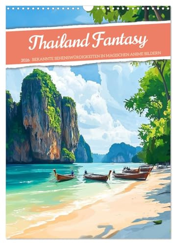 Thailand Fantasie (Wandkalender 2026 DIN A3 hoch), CALVENDO Monatskalender: Wenn Anime und Urlaubsfeeling ihre Fantasie spielen lassen (CALVENDO Orte)