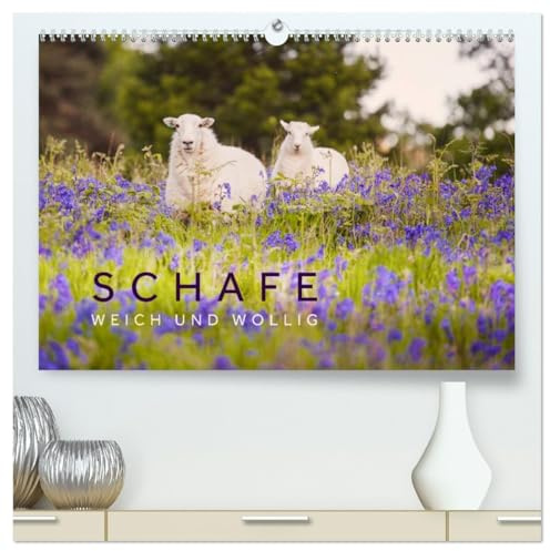 Schafe - Weich und wollig (hochwertiger Premium Wandkalender 2026 DIN A2 quer), Kunstdruck in Hochglanz: Schafe unterwegs in schönen Landschaften aus Wales, Norwegen und Irland. (CALVENDO Tiere)