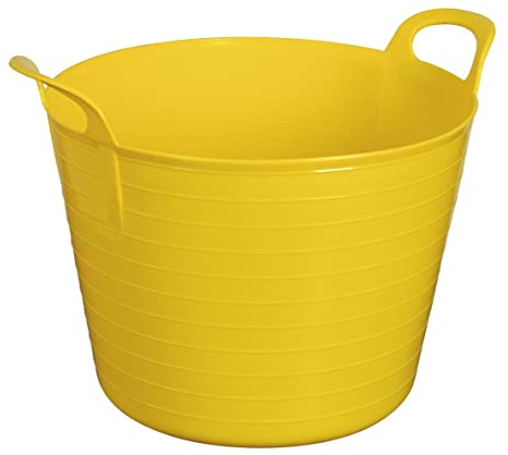YELLOW 42L 42 Litre Large Flexi Tub Garden Flexible Colour Rubber Storage Container Bucket
