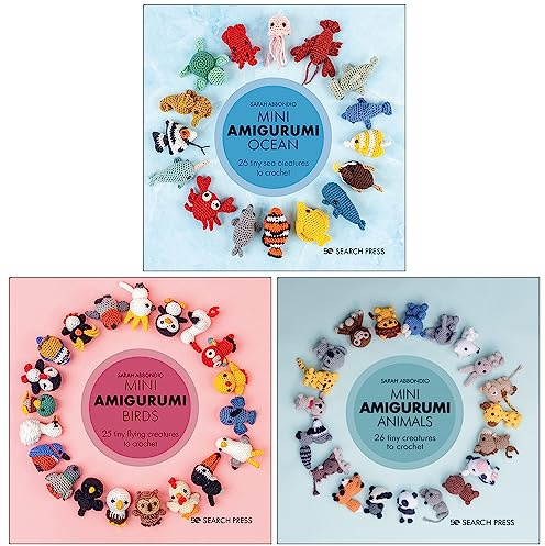 Sarah Abbondio crochet Mini Amigurumi Collection 3 Books Set (Ocean, Birds, Animals)