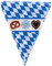 Wimpel: Wimpelkette, Bayernwimpel mit Oktoberfestmotiv, 2,70 Meter x 22 cm