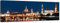 Bilderdepot24 Bild auf Leinwand | Dresden Skyline bei Nacht - Deutschland I in 120x40 cm als Panorama Wandbild XXL | Wand-deko Dekoration Wohnung modern Bilder | 170180