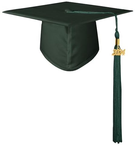 GraduationMall Doktorhut Studentenhut,Uni Abschluss Hut 2025 Anhänger Quaste für die Abschlussfeier vom Hochschule,Abitur,Bachelor Hut Waldgrün