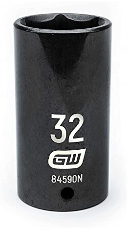 Gearwrench 84590 N 1/2 Drive 6 Punto Profundo de llaves de vaso (32 mm), color negro