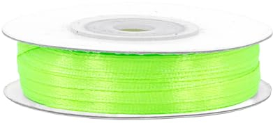 Satinband 3mm x 50m Rolle - FARBAUSWAHL in 3/6/12/18/25/38/50/75/100mm - farbecht & waschbar - Schleifenband für Ostern - Geschenkband zum Verpacken Dekorieren Basteln - Hellgrün Neon 556