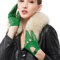 Nappaglo Damen Lederhandschuhe für fahren Touchscreen klassische Lammfell Vollfinger Motorrad Ungefüttert Handschuhe (S (Umfang der Handfläche:16.5-17.8cm), Grün(Non-Touchscreen))