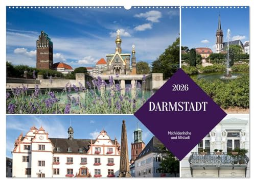 Darmstadt - Mathildenhöhe und Altstadt (Wandkalender 2026 DIN A2 quer), CALVENDO Monatskalender