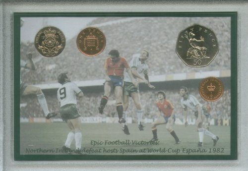 Northern Ireland Epic Football Victories Vintage World Cup Spain Espana 82 Retro Coin Present Display Gift Set 1982