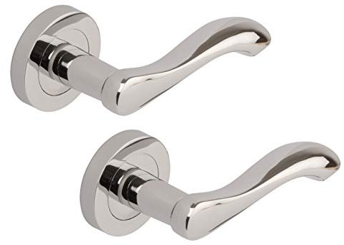 Excel DH3680 Venus Passage Door Handles on Round Rose, Polished Chrome