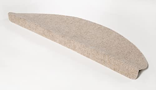 andiamo Stufenmatte Paris - Treppenstufen Matten selbstklebend - Treppenteppich 15er Set - Stufenmatten innen als Schutz für die Treppe vor Kratzern und Abnutzung 23 x 65 cm beige