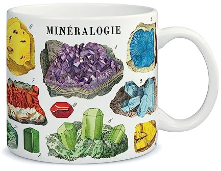 Cavallini, vintage Becher, Kaffeebecher, Keramikbecher Motiv Mineralien