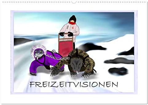 Freizeitvisionen (Wandkalender 2026 DIN A2 quer), CALVENDO Monatskalender: 13 lustige Cartoons über krasse Freizeitaktivitäten (CALVENDO Spass)