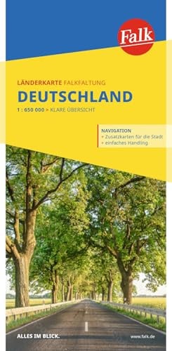 Falk Länderkarte Falkfaltung Deutschland 1:650.000: Straßenkarte und Autokarte
