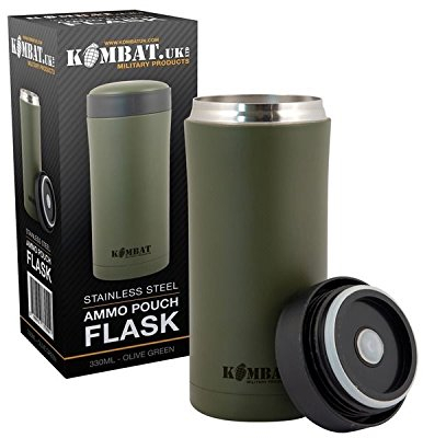 GREEN Ammo Pouch Flask Cup Insulated Army Drinking Mug Camping Military